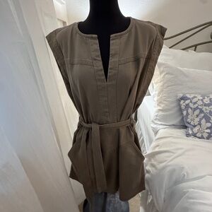 Banana Republic Sleeveless Tan Belted Tunic Dress